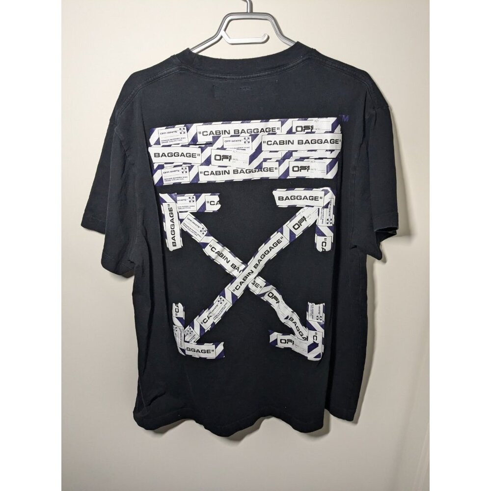 Off-White Airport Tape Oversize T- 'Black/Multicolor Size small Good Condition